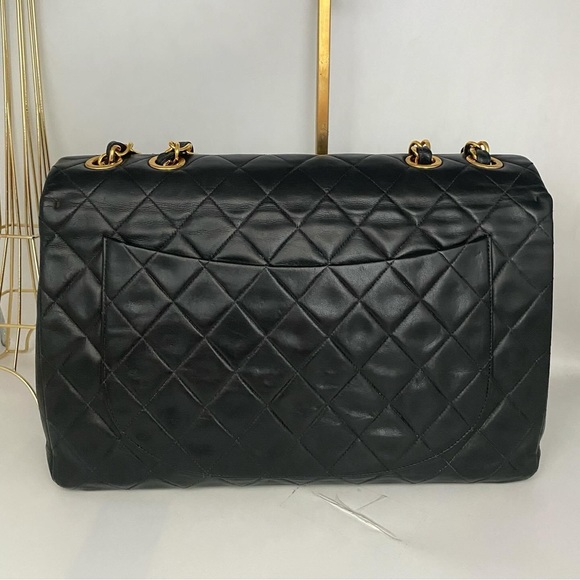 ❌SOLD❌🎀Chanel Black Leather Maxi Classic Single Flap Bag - Picture 4 of 13
